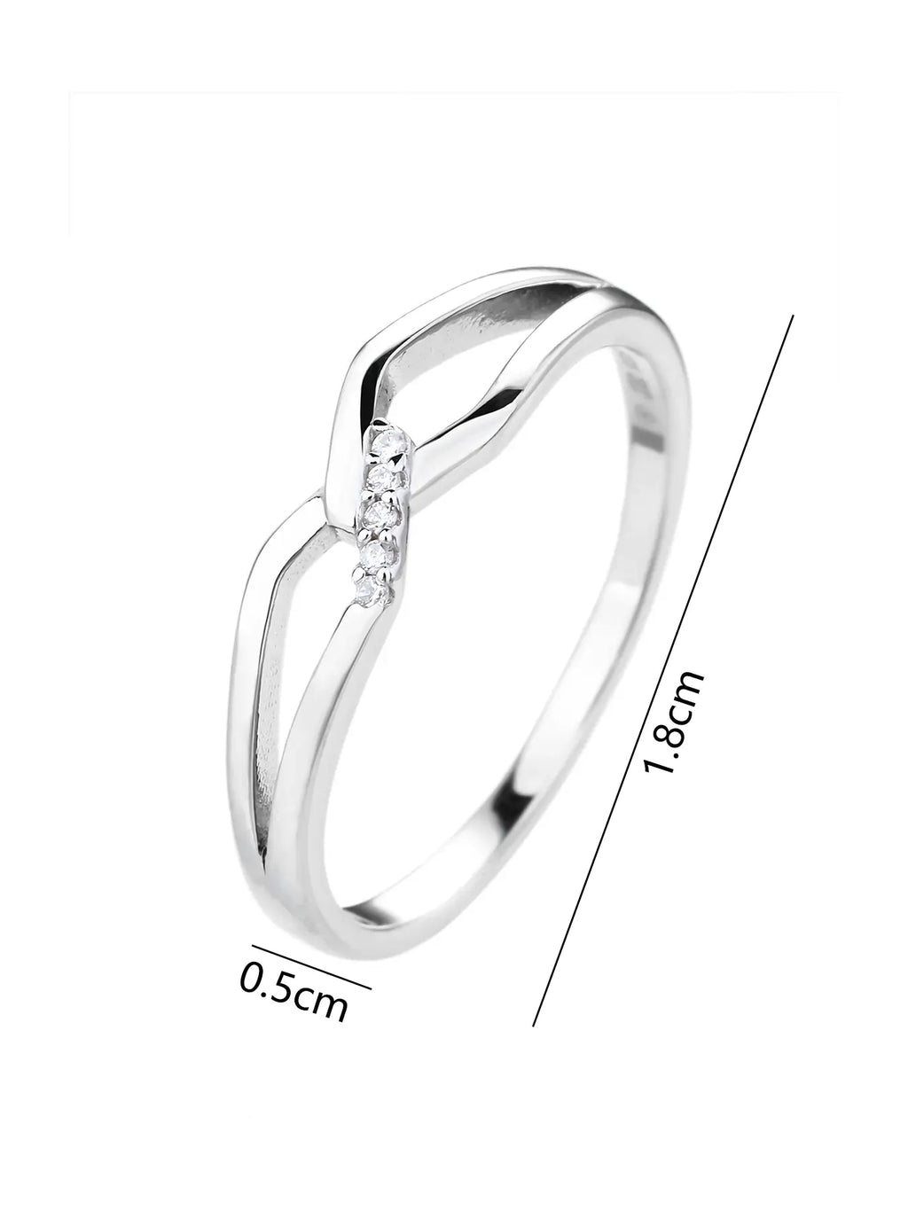 Silver clear ring with fine zirconia decoration