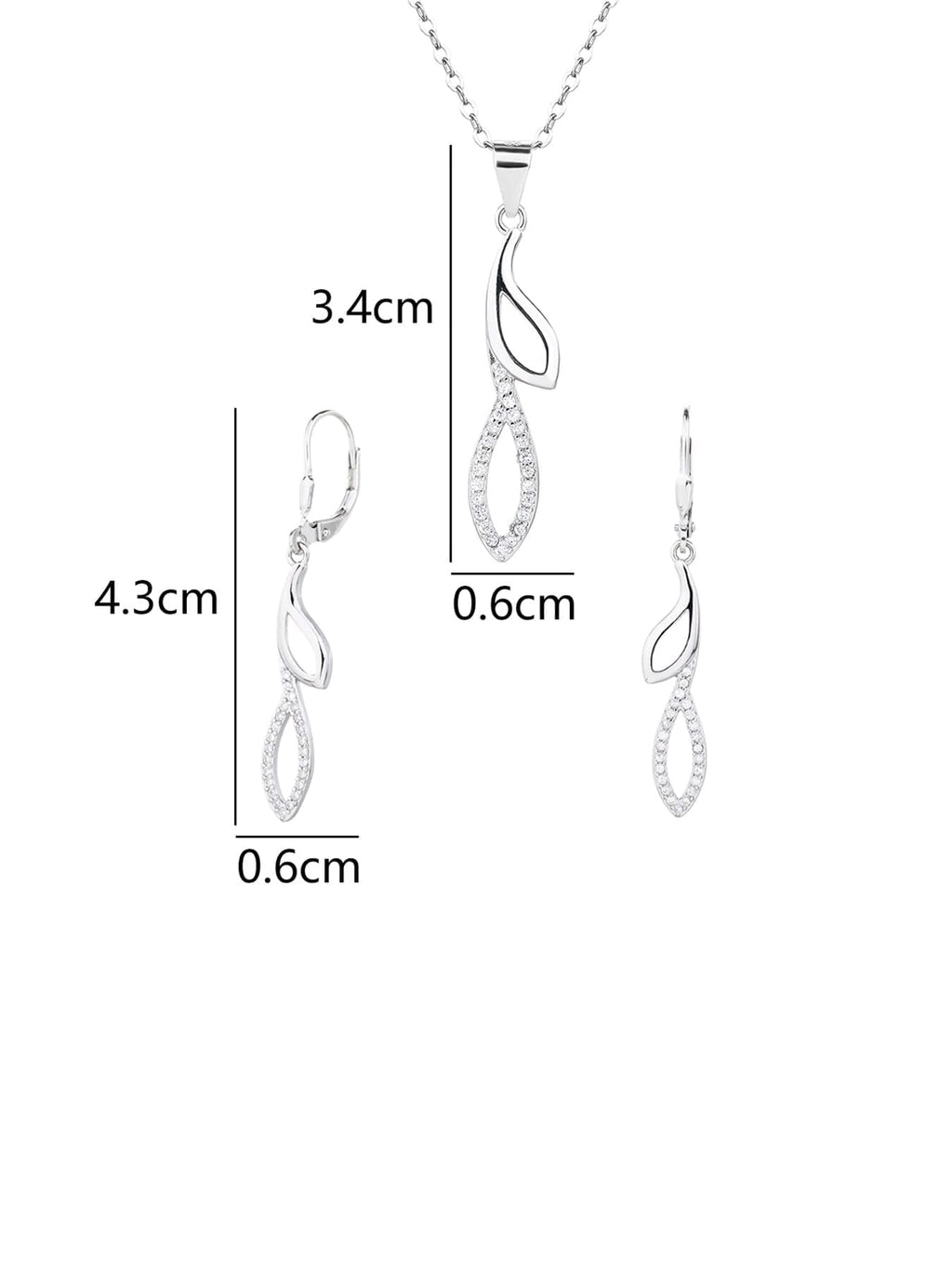 white stone design set with patent lock in hallmarked, rhodium-plated 925 sterling silver – worn view – DRESCHER Jewellery®
