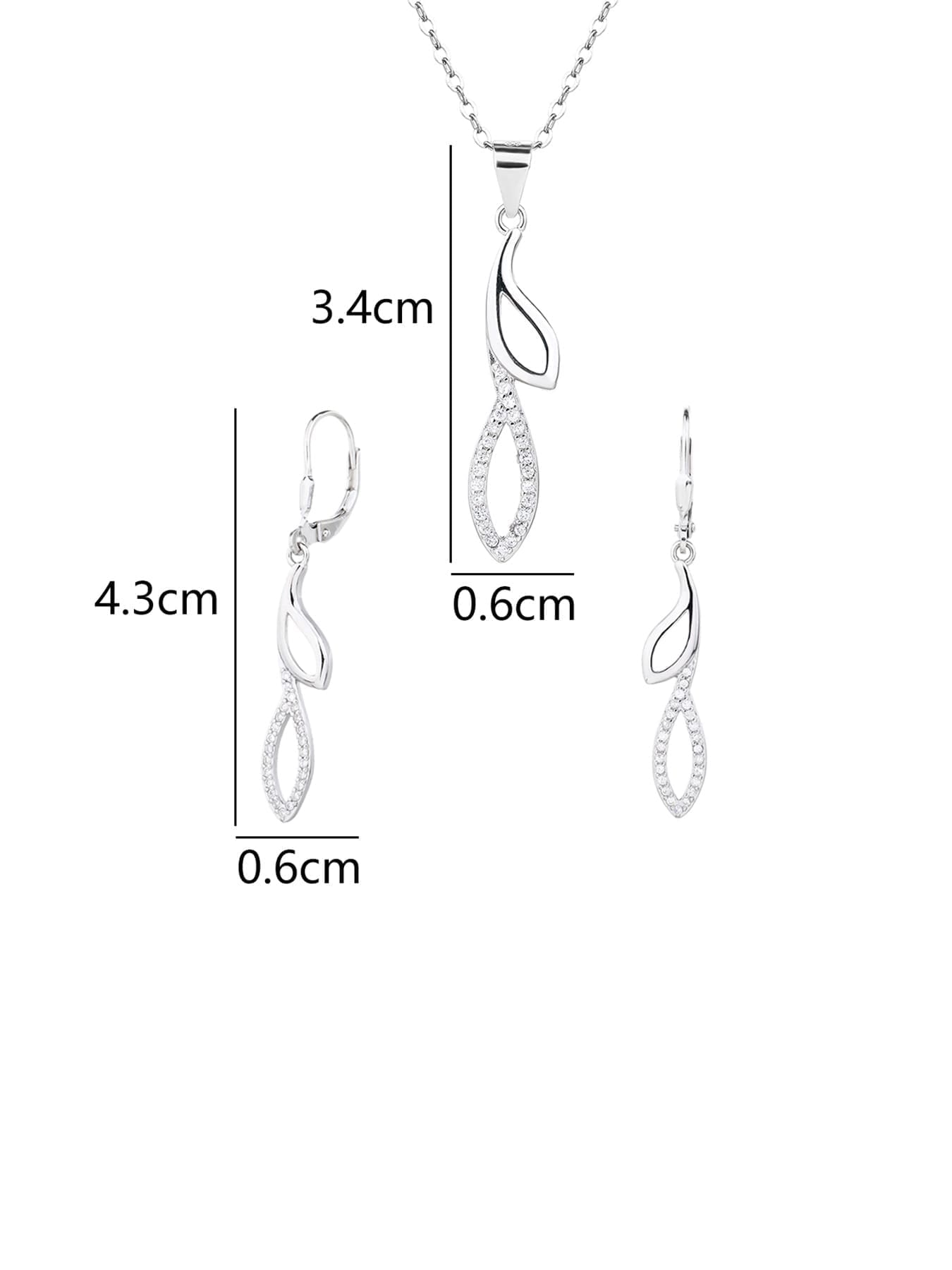 white stone design set with patent lock in hallmarked, rhodium-plated 925 sterling silver – worn view – DRESCHER Jewellery®