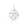 Silver pentagram pendant with sparkling cubic zirconia