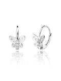 Silver butterfly earrings with cubic zirconia stones