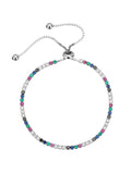Silver coloured zirconia bracelet with adjustable sliding clasp