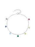 Silver rainbow cubic zirconia stone bracelet