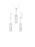 Silver rectangular white stone set with jewels