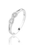 Silver infinity symbol ring with zirconia decoration