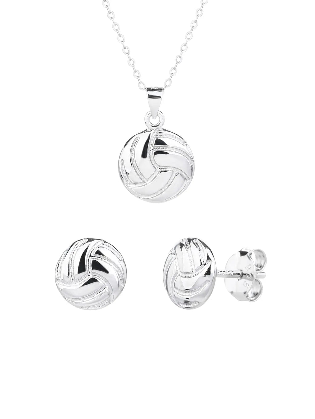 water polo wedge set in hallmarked, rhodium-plated 925 sterling silver – front set view – DRESCHER Jewellery®