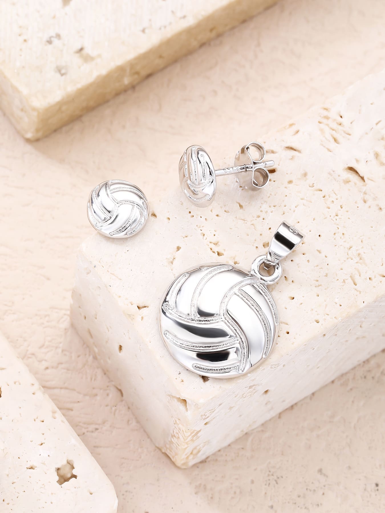 water polo wedge set in hallmarked, rhodium-plated 925 sterling silver – dimensions view – DRESCHER Jewellery®