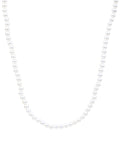 White shell pearl beads with silver clasp (42+4 cm)
