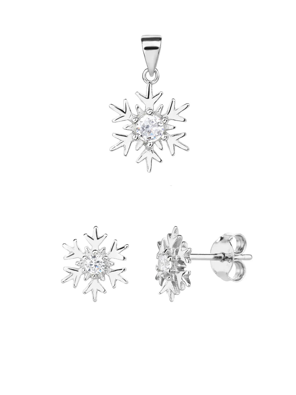Snowflake jeweled AG 925 silver, rhodium plated (without chain)