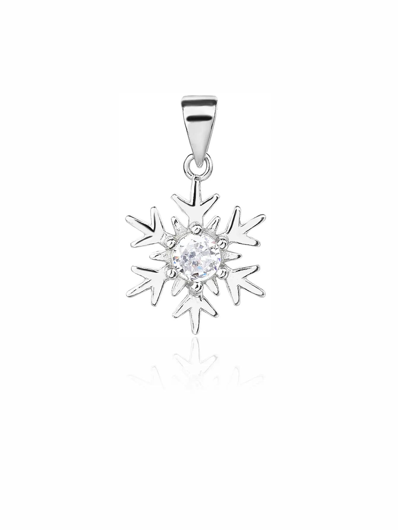 Snowflake jeweled AG 925 silver, rhodium plated (without chain)