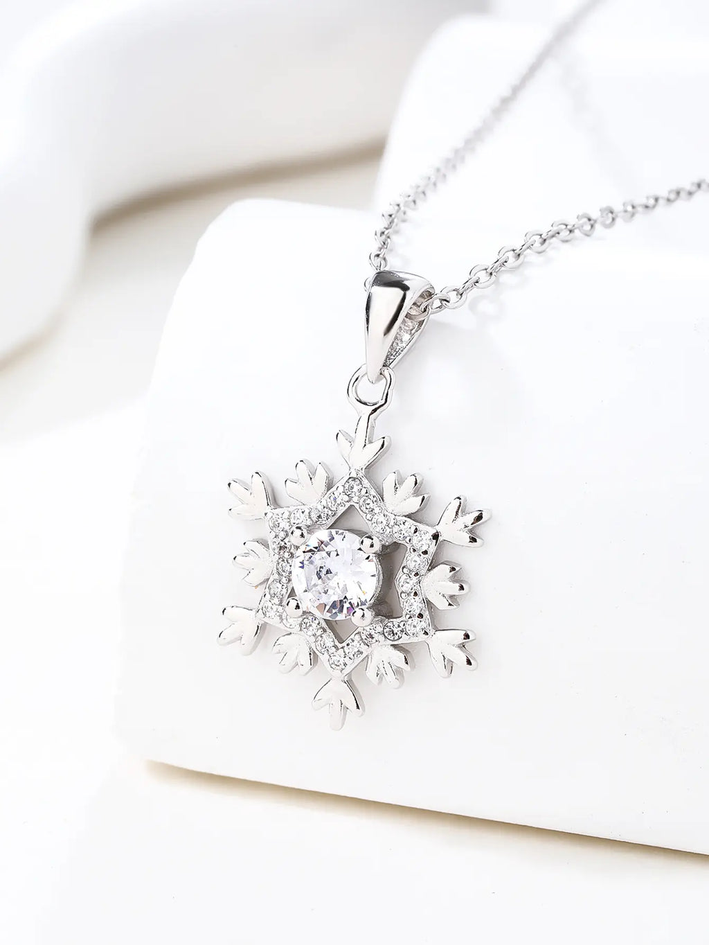 Snowflake pendant - AG 925 sterling silver, rhodium plated (without chain)