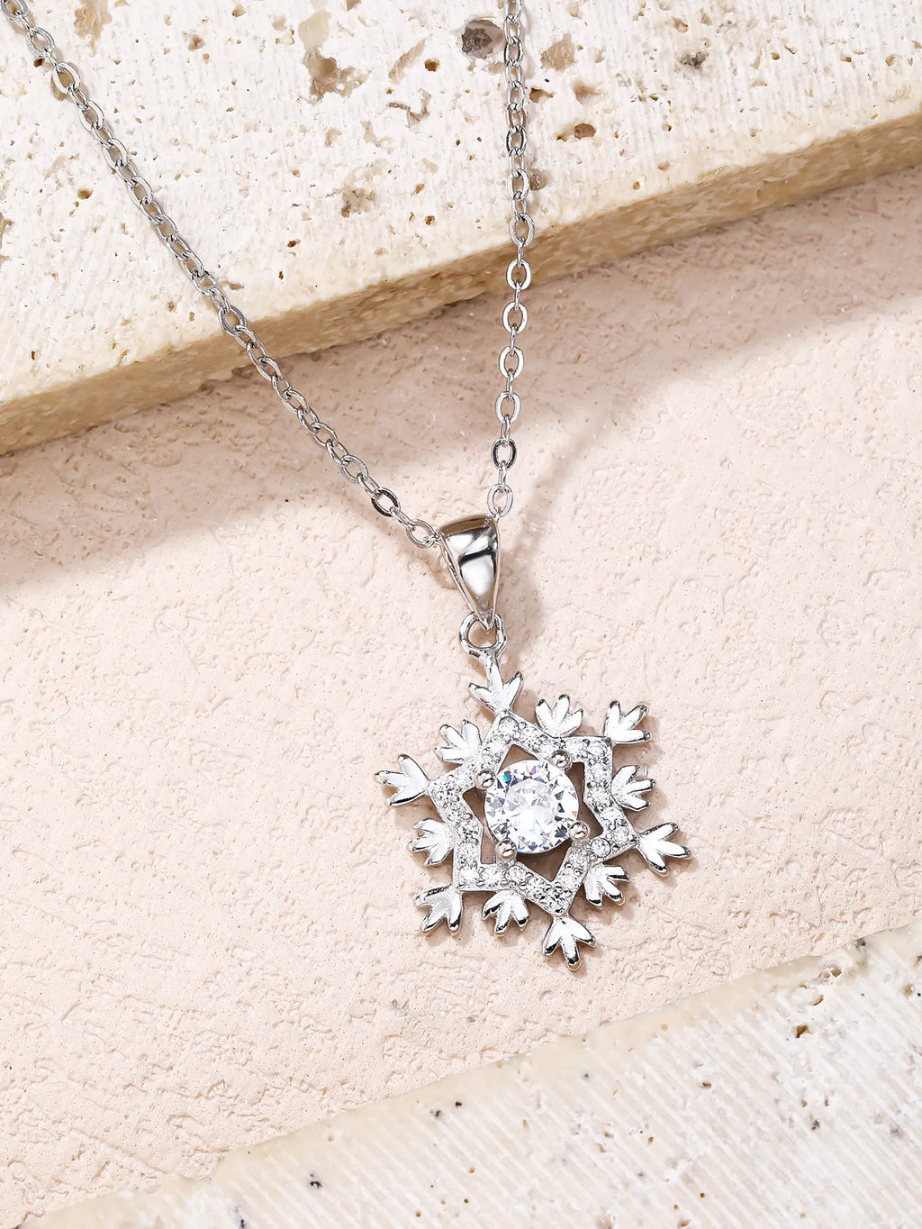 Snowflake pendant - AG 925 sterling silver, rhodium plated (without chain)