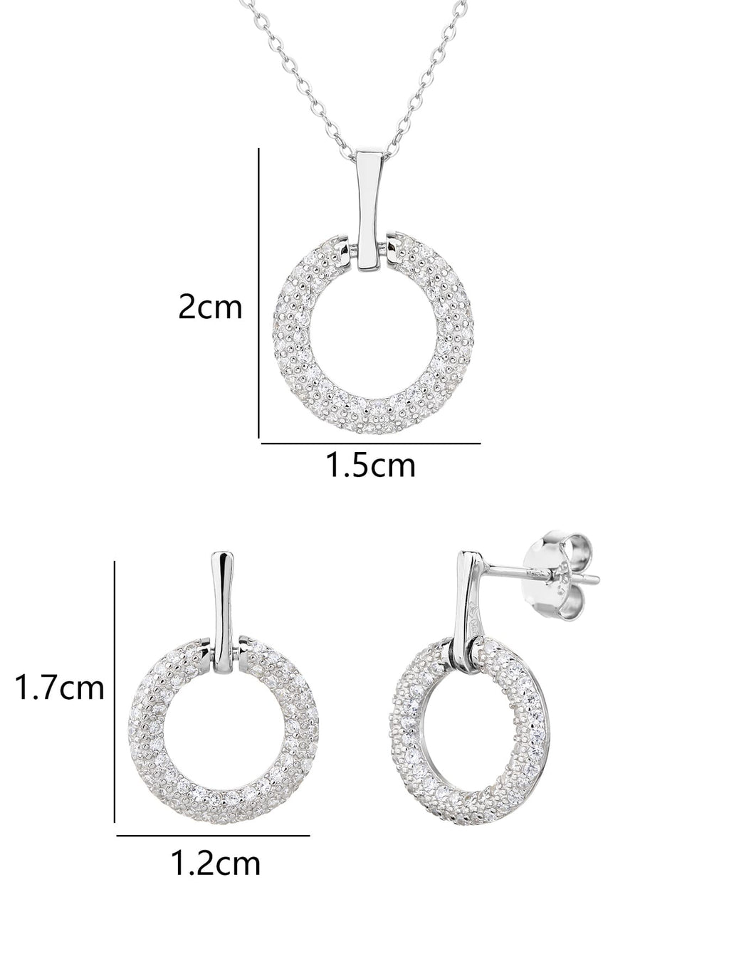 Circular cubic zirconia bezel set - sparkle every moment in hallmarked, rhodium-plated 925 sterling silver – lifestyle view – DRESCHER Jewellery®
