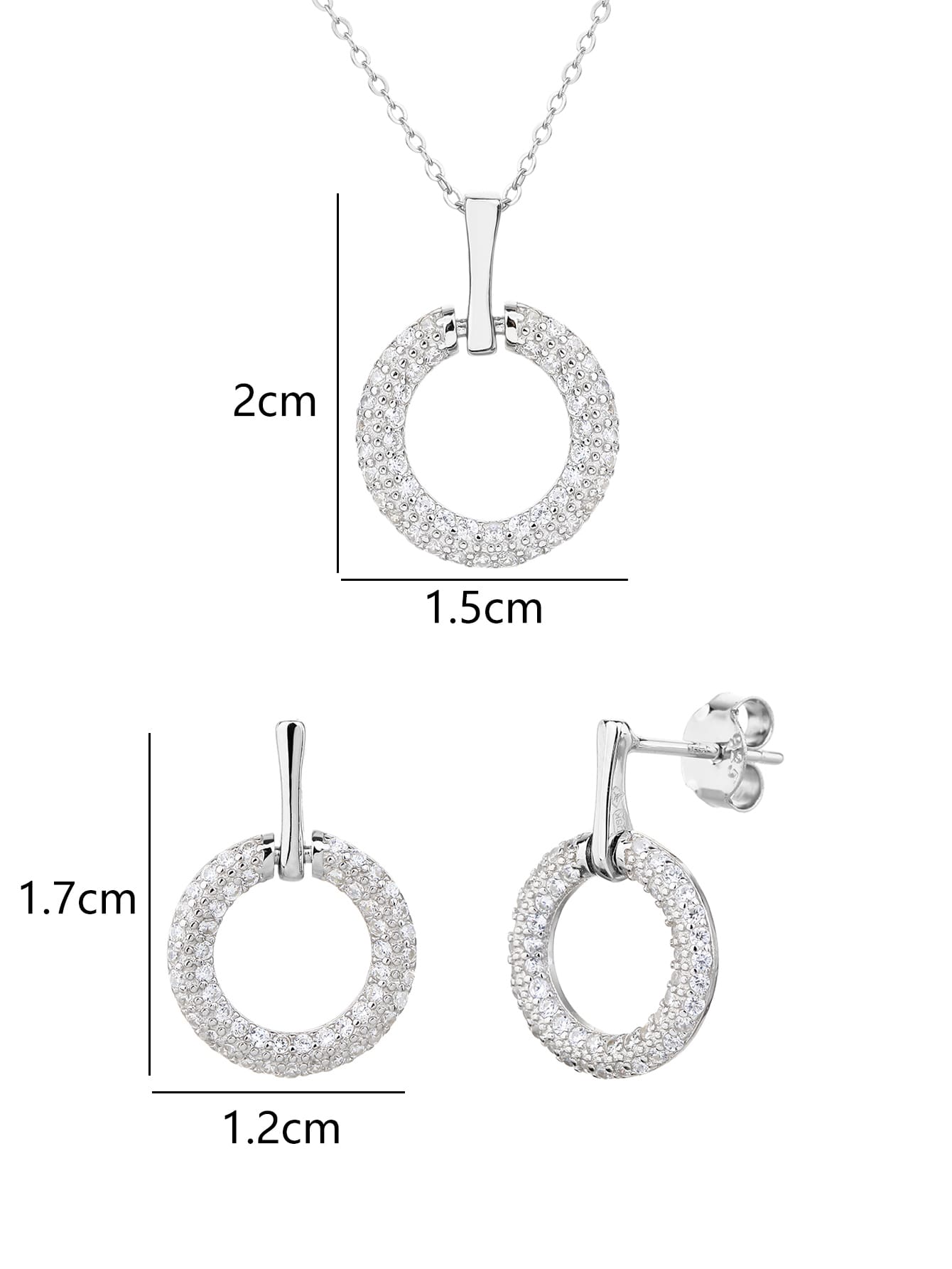 Circular cubic zirconia bezel set - sparkle every moment in hallmarked, rhodium-plated 925 sterling silver – lifestyle view – DRESCHER Jewellery®
