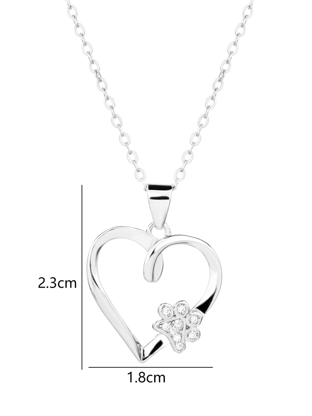 Paw in my heart silver pendant in hallmarked, rhodium-plated 925 sterling silver – lifestyle view – DRESCHER Jewellery®
