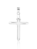 Rhodium plated cross pendant with "INRI" inscription