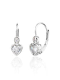 Heart shaped zirconia stone children's earrings