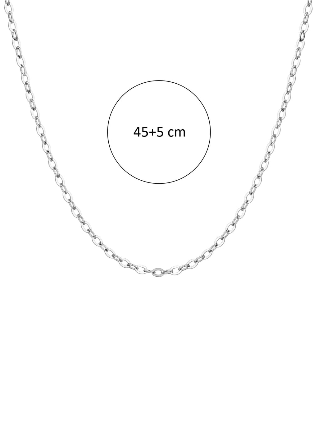 Thin hallmarked, rhodium-plated 925 sterling silver anchor chain necklace – dimensions – DRESCHER Jewellery®