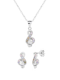 Colourful zirconia musical note motif set