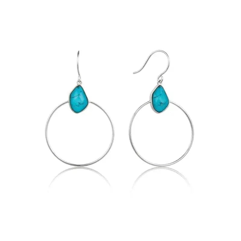 Ania Haie silver hoop earrings with turquoise stones