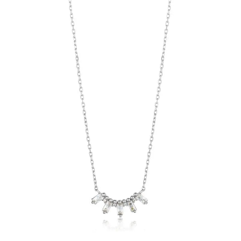 Ania Haie silver necklace with white zirconia stone