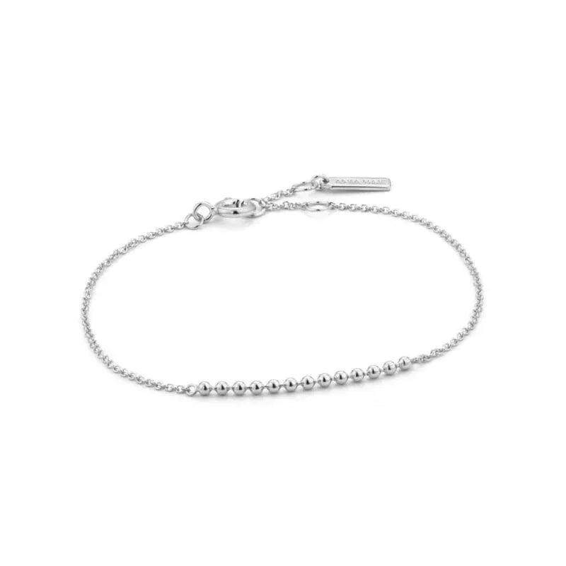 Ania Haie modern silver bracelet with tiny ball decoration