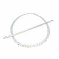 Silver 4 strands braided flat necklace 45cm with bracelet 19cm