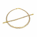 Silver 4 strand braided flat chain with bracelet /3 colours/