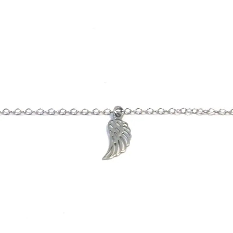 Silver angel wing anklet