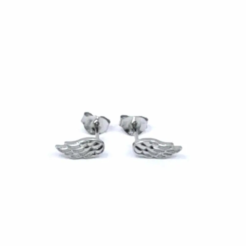 Silver angel wing earrings