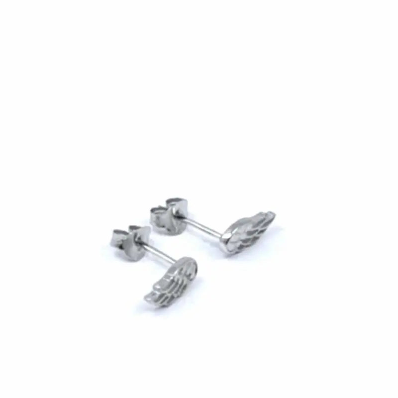 Silver angel wing earrings