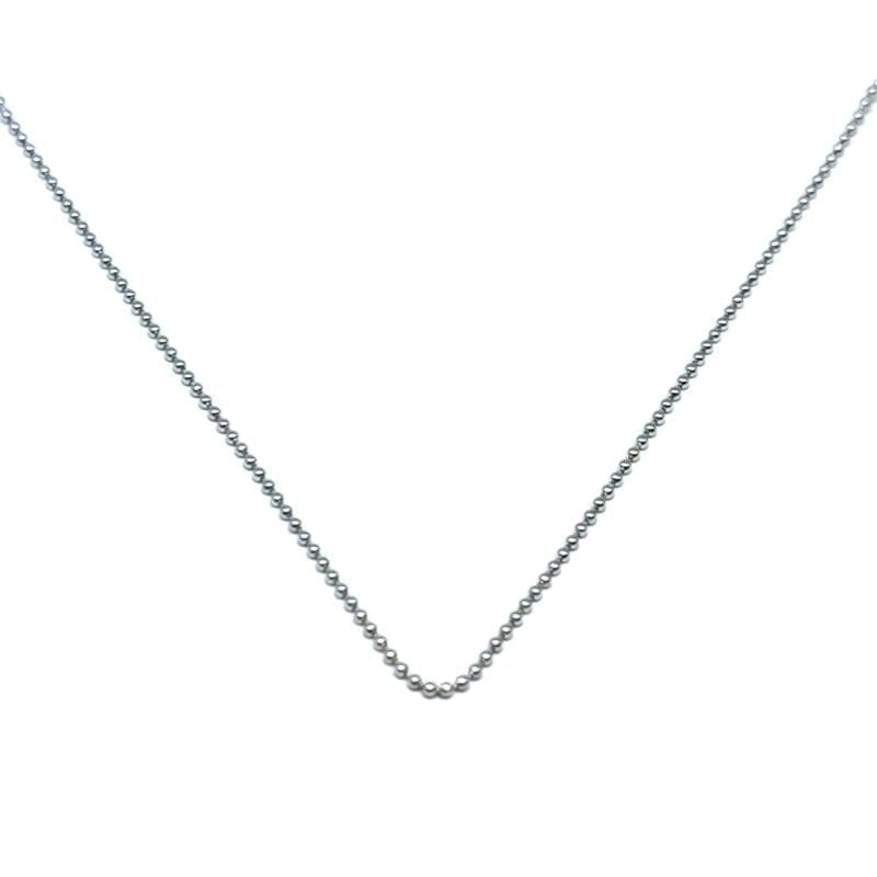 berry chain 40 cm in hallmarked, rhodium-plated 925 sterling silver – alternate front view – DRESCHER Jewellery®