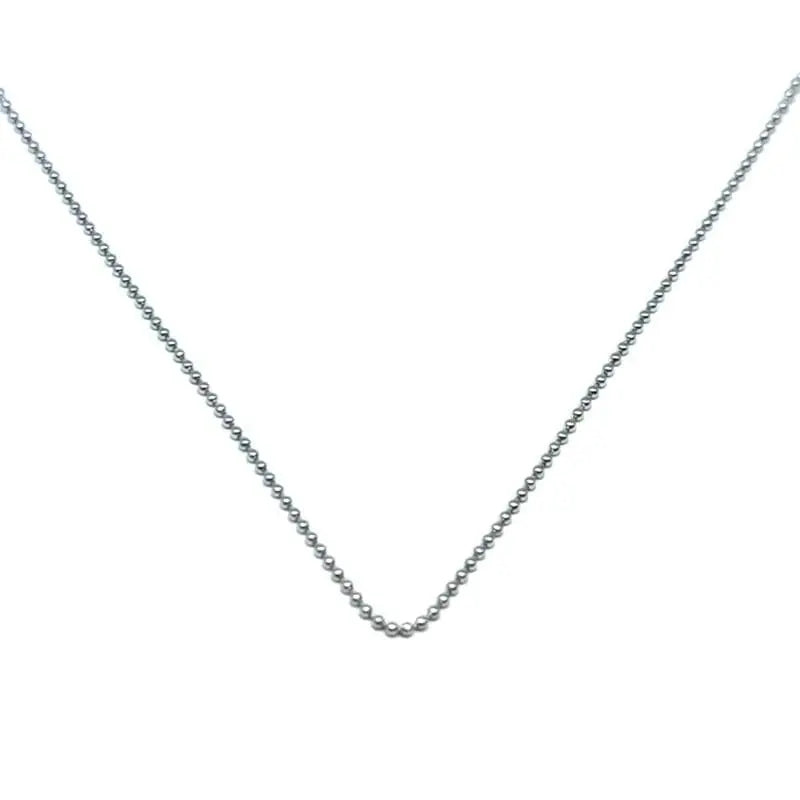 berry chain 40 cm in hallmarked, rhodium-plated 925 sterling silver – front view – DRESCHER Jewellery®
