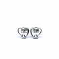 Silver double curve contour earrings