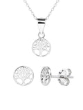 Silver Tree of Life pendant and earring set (without chain)