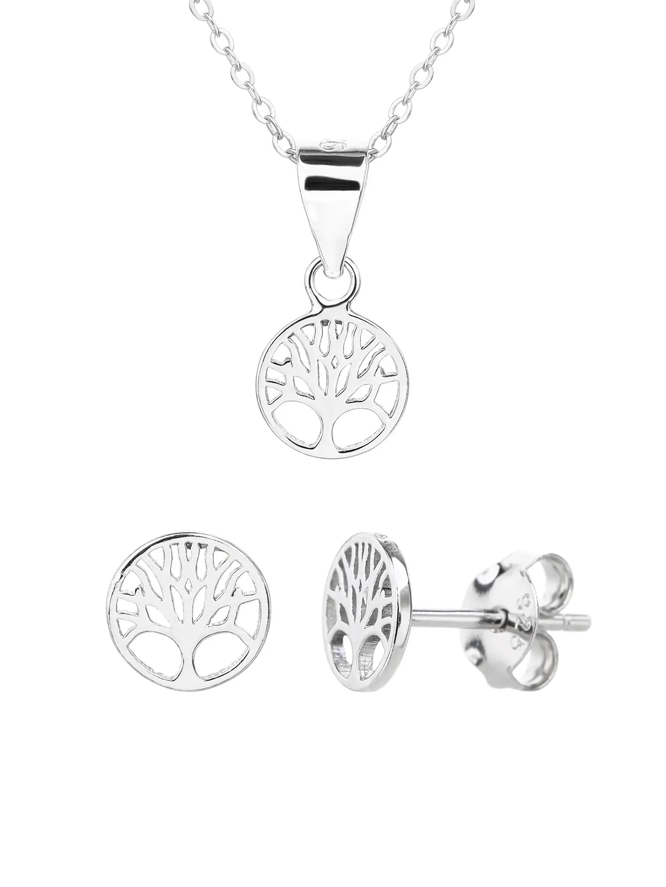 Silver Tree of Life pendant and earring set (without chain)