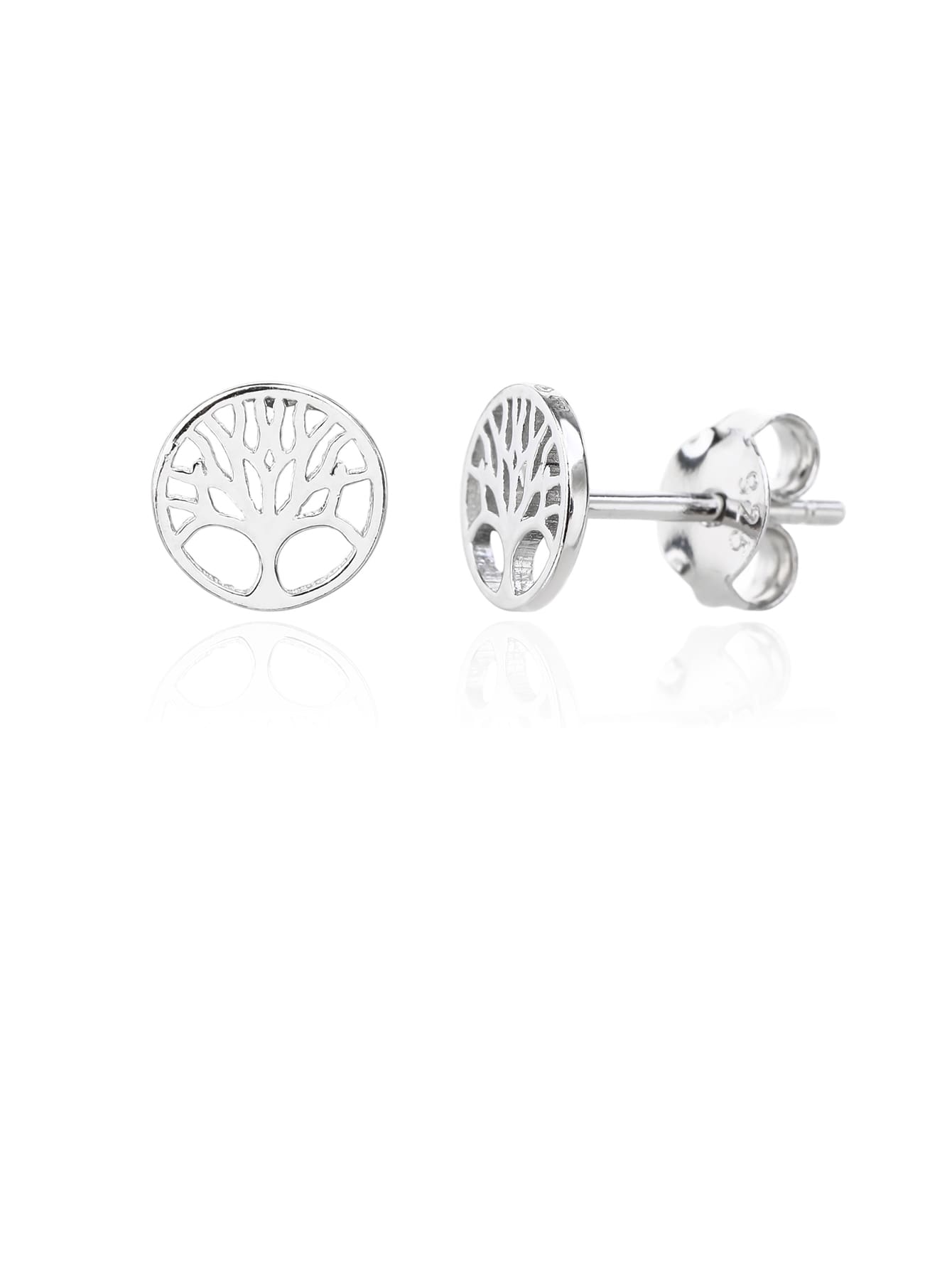 Tree of Life pendant and earring set (without chain) in hallmarked, rhodium-plated 925 sterling silver – detail view – DRESCHER Jewellery®