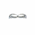 Silver white stone 4-claw earrings with patent closure