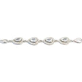 Silver white stone drop bracelet with large stones