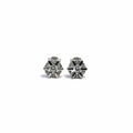 Silver white stone star earrings