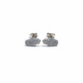 Silver white stone fatima hand stekker earrings