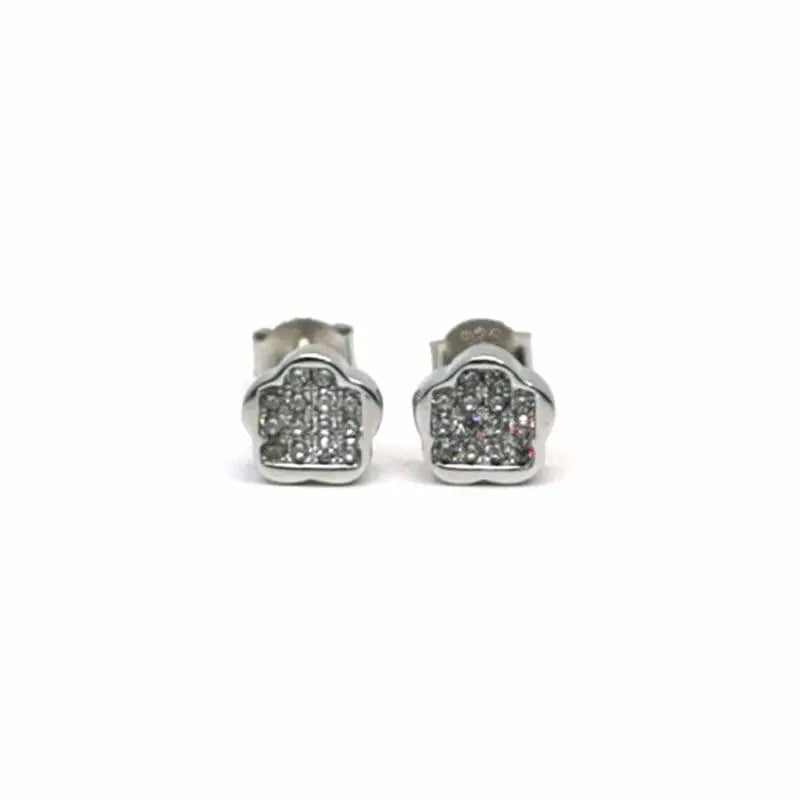 Silver white stone earrings