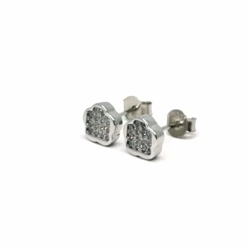 Silver white stone earrings