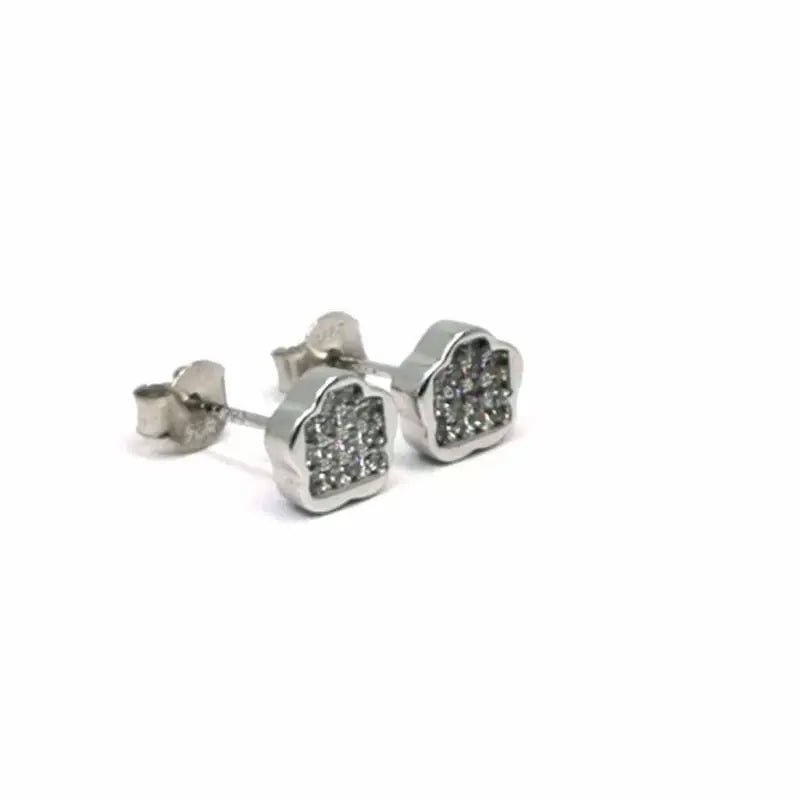 Silver white stone earrings