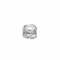 Silver white stone bead design pendant
