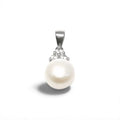 Silver white stone bead pendant