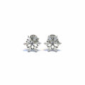 Silver white stone snowflake stekker earrings
