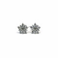 Silver white stone snowflake earrings
