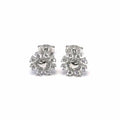 Silver white stone snowflake earrings
