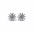 Silver white stone snowflake earrings